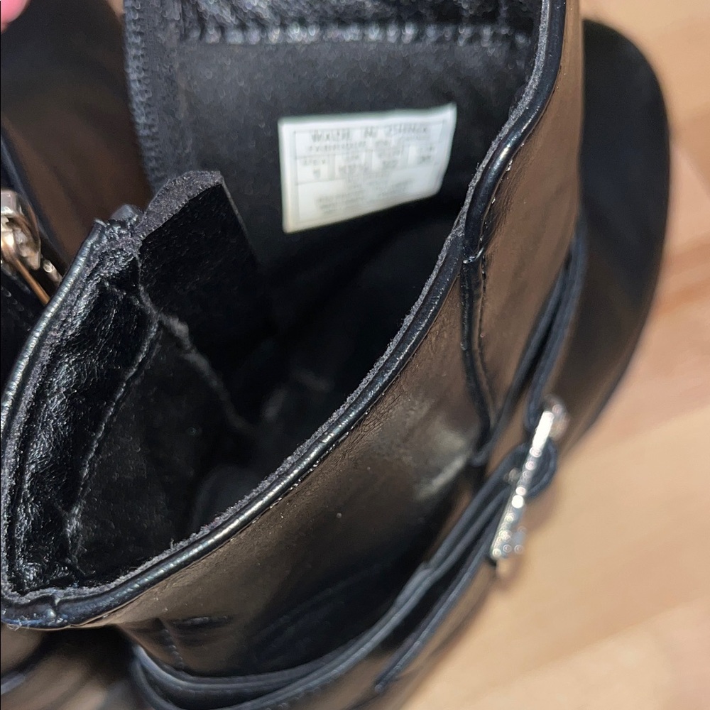 Michael Kors Black Boots with Gold Buckle - Picture 8 of 9